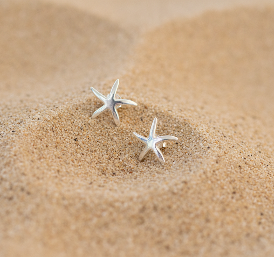 Seastar/Starfish Silver Stud Earrings