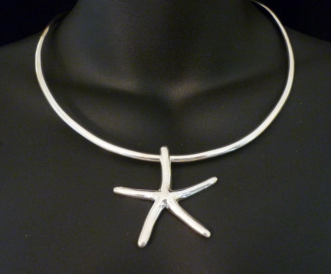Silver Choker with Seastar Pendant