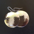 Boho Beaten Silver Disc Earrings