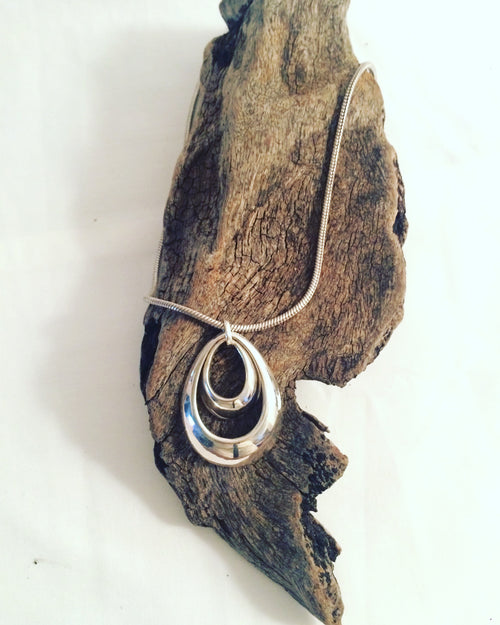 Double Pendant Solid Silver