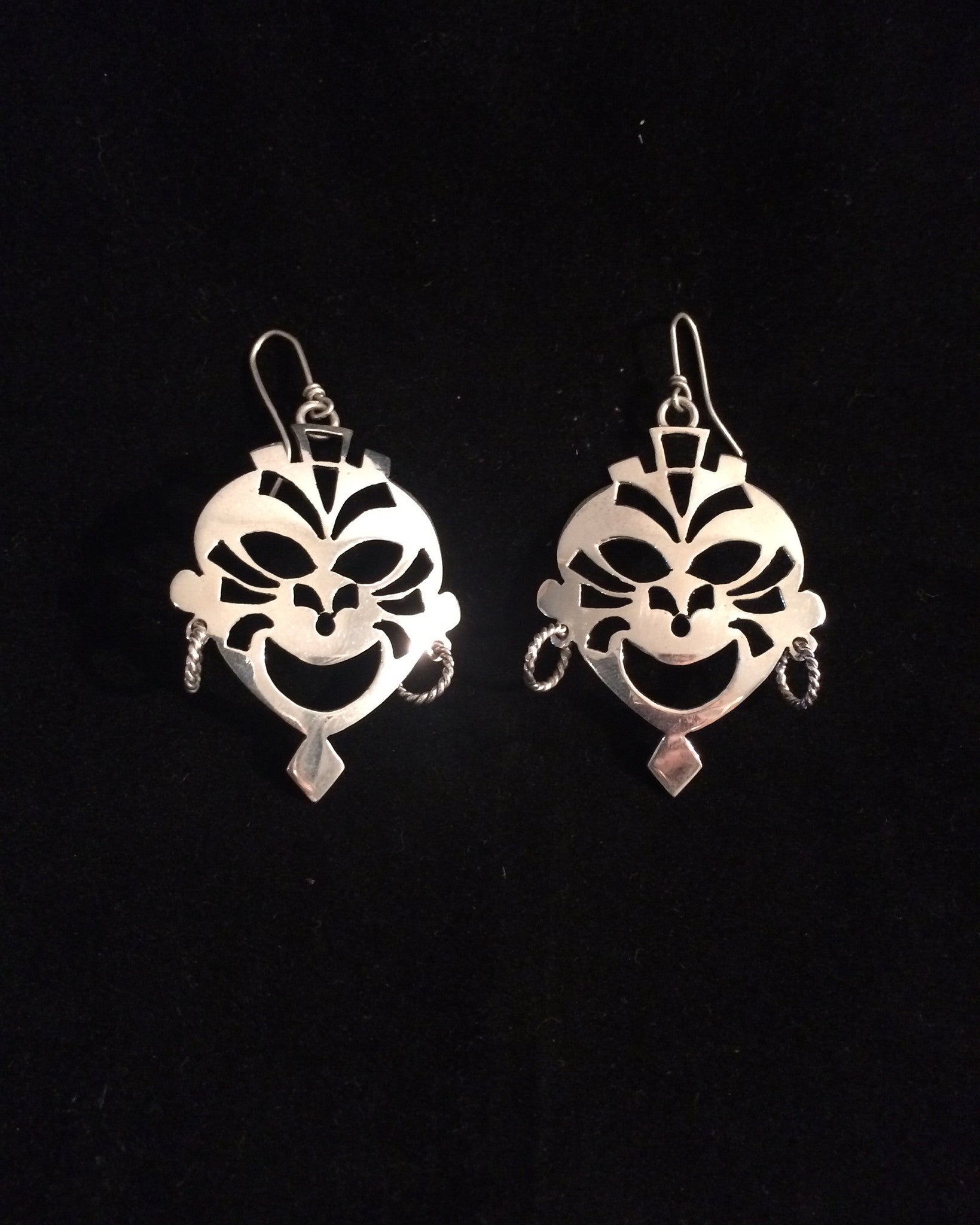 Silver Mask Earrings