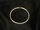Solid Silver Bangle with solid Gold Nuggets