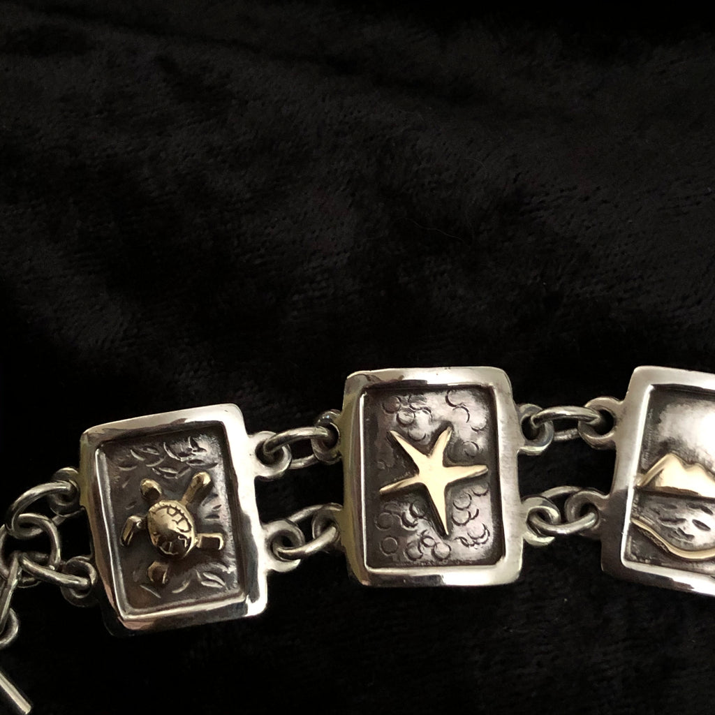 Gold & Silver Island Picture Bracelet