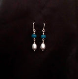 Pearl & Blue Apatite Earrings