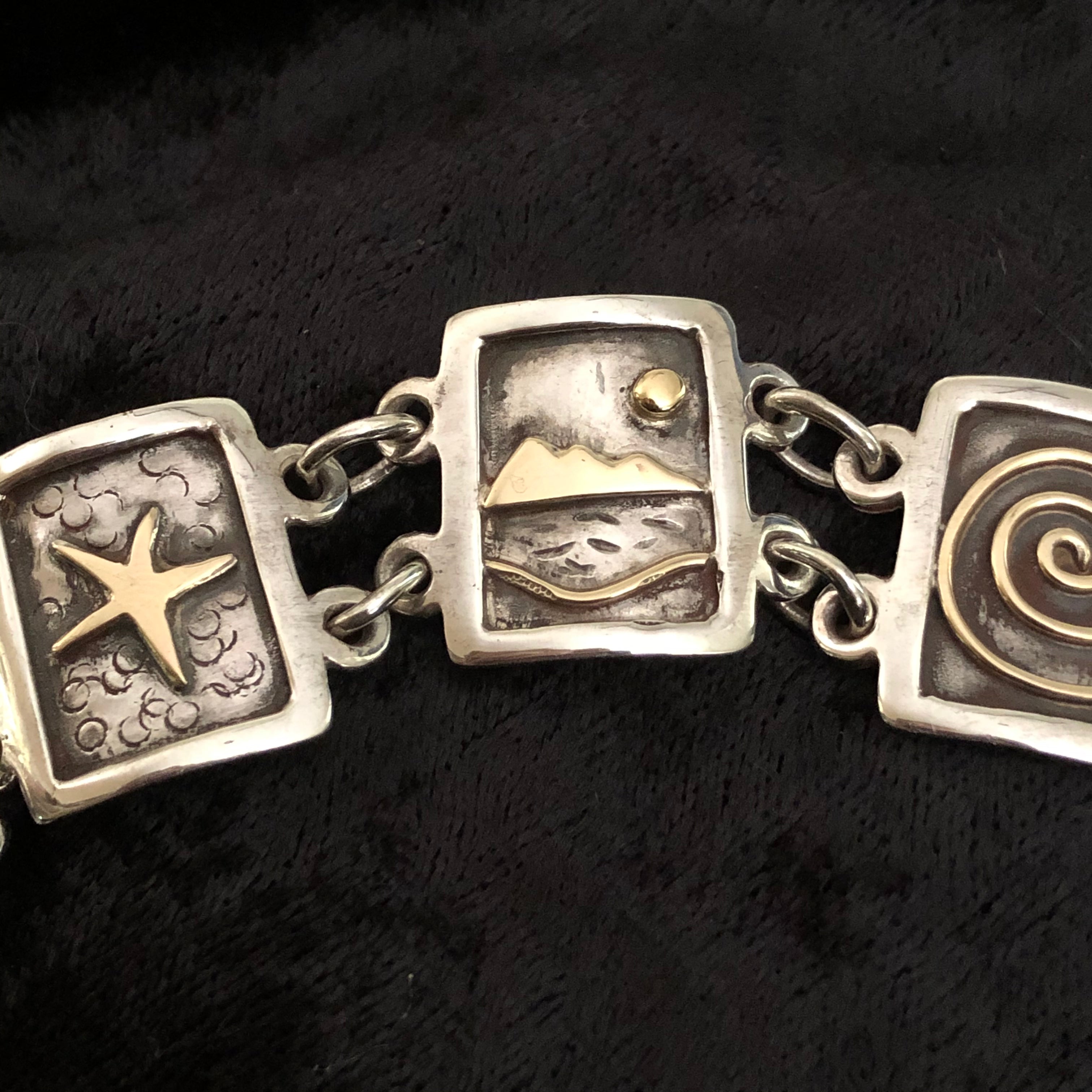 Gold & Silver Island Picture Bracelet