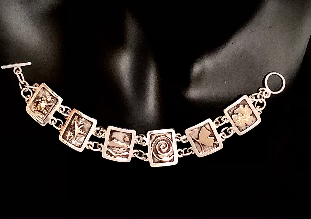Gold & Silver Island Picture Bracelet