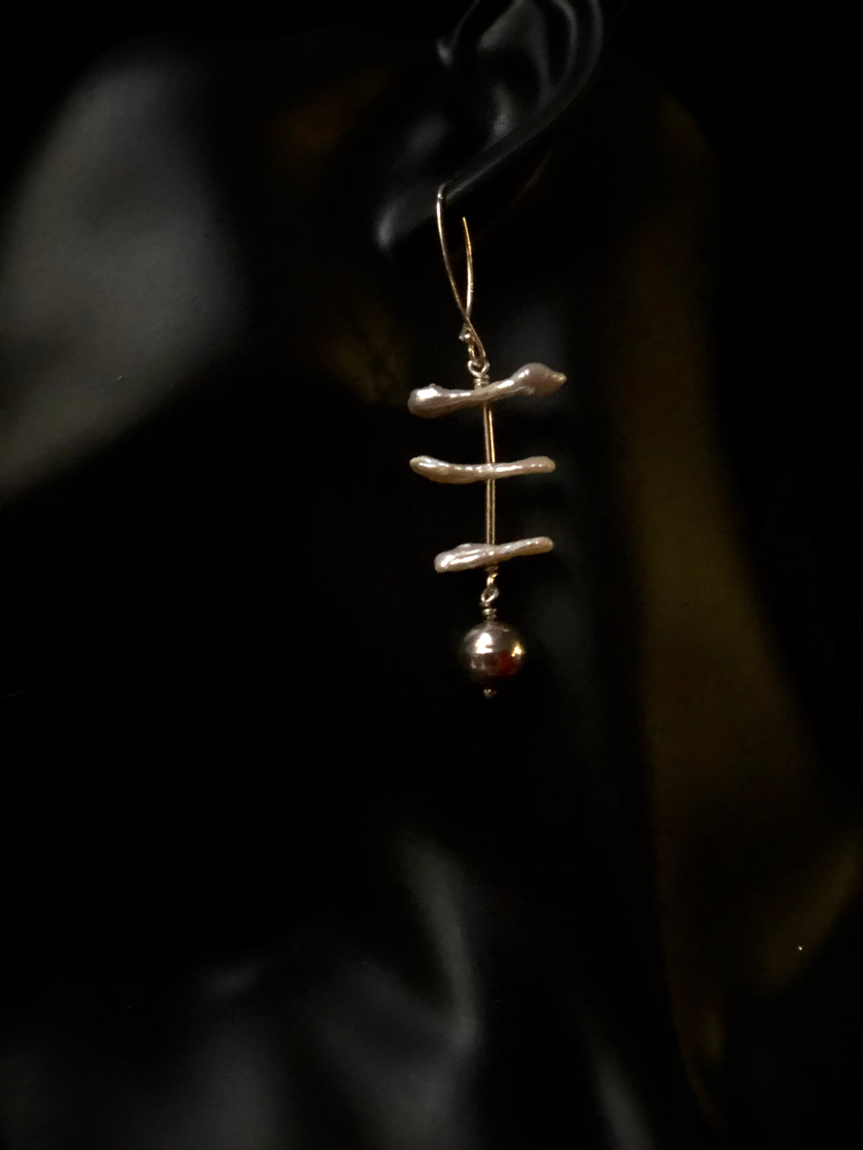 Keshi Pearls & Silver earrings