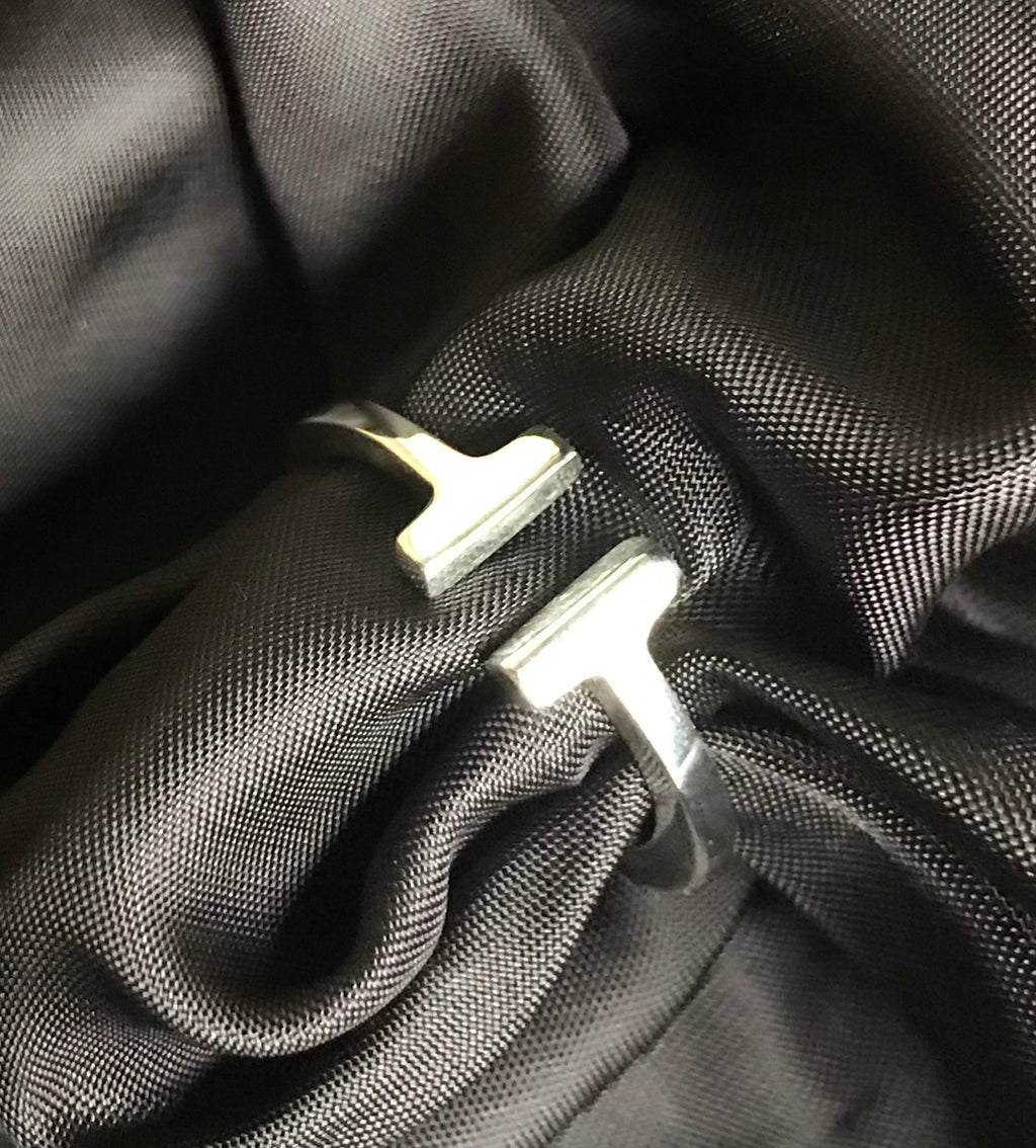 Unisex T bar Silver Ring