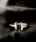 Unisex T bar Silver Ring