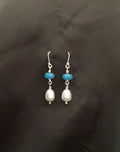 Pearl & Blue Apatite Earrings