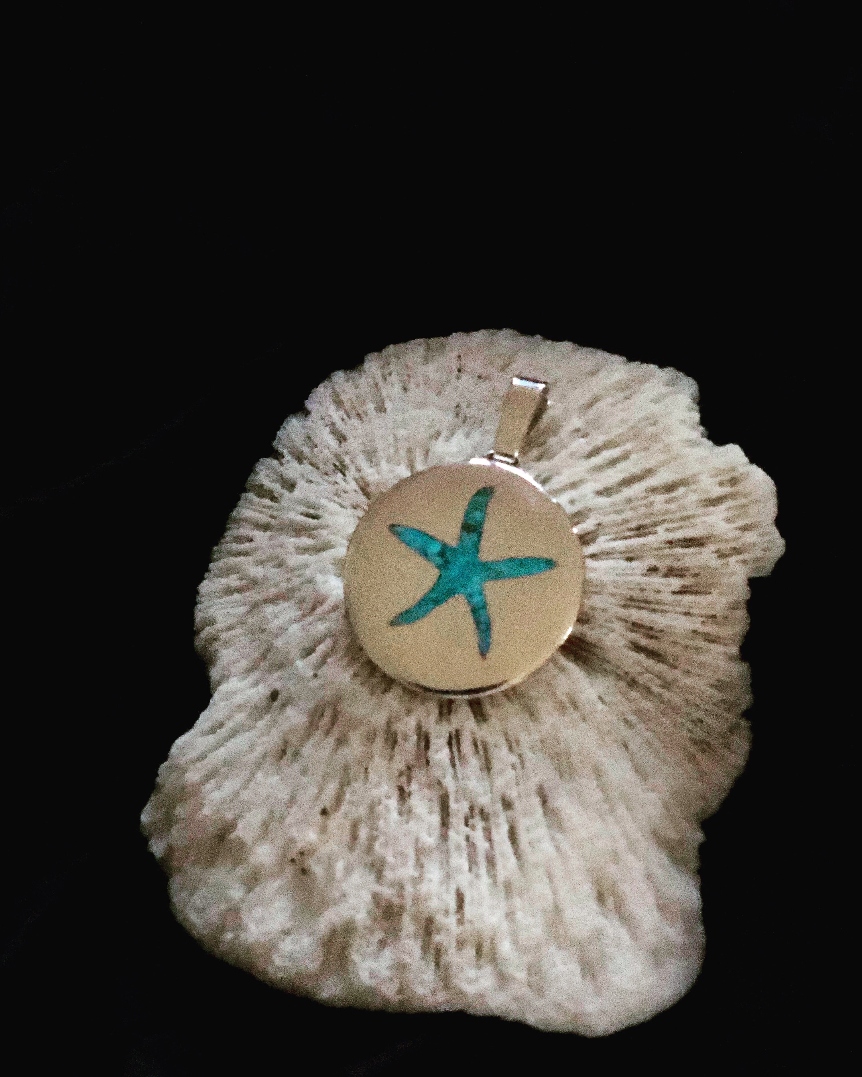Silver & Turquoise Starfish Pendant